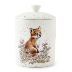 Porcelánová dóza Liščátko v květinovém poli 540 ml