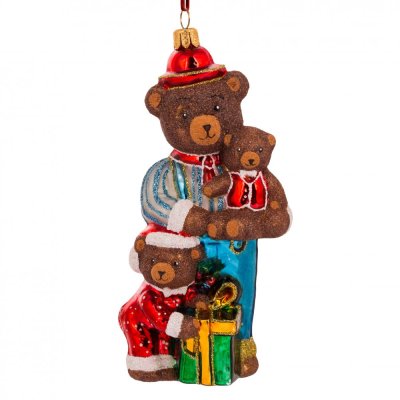 Collectible glass tree ornament Teddy Bear - Dad 15 cm