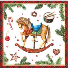 Christmas paper napkins Rocking Horse 20 pcs