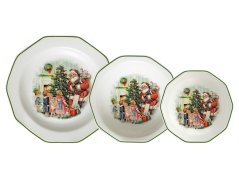 Stoneware Christmas dining set for 6 persons Christmas vintage 18 pcs