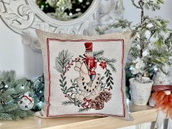 Gobelínový vánoční povlak na polštář s motivem Louskáček 45x45 cm Gobelínový vánoční povlak na polštář s motivem Louskáček 45x45 cm