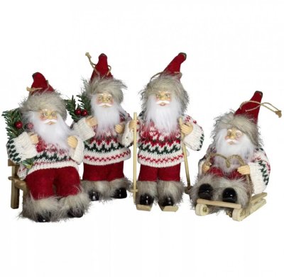 Christbaumschmuck Weihnachtsmann im Pullover 18 cm
