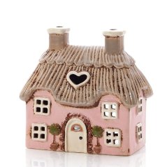 Świecznik ceramiczny Letni domek 16 cm