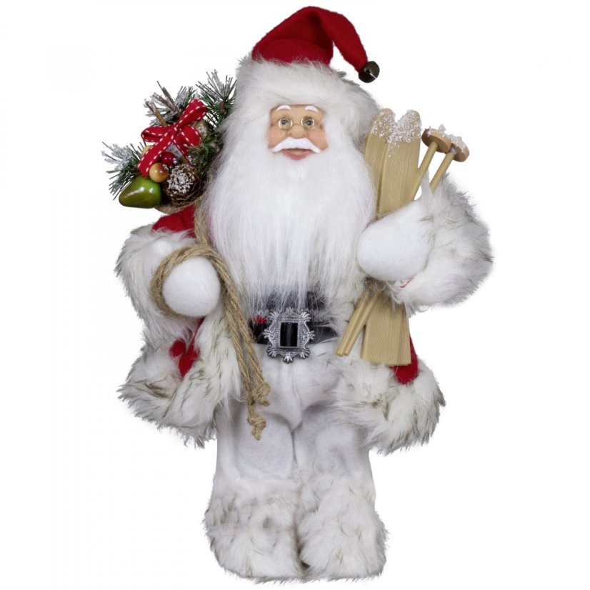 Weihnachtsdekoration Weihnachtsmann mit Skiern 30 cm