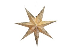 Golden Christmas Star lighted decoration 7-point 60 cm