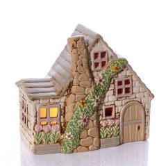Świecznik ceramiczny Letni domek 18 cm