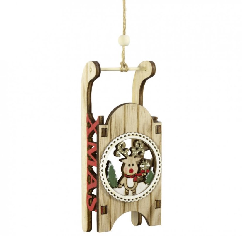 Christmas tree ornament Sleigh 14 cm - Type: se sobem